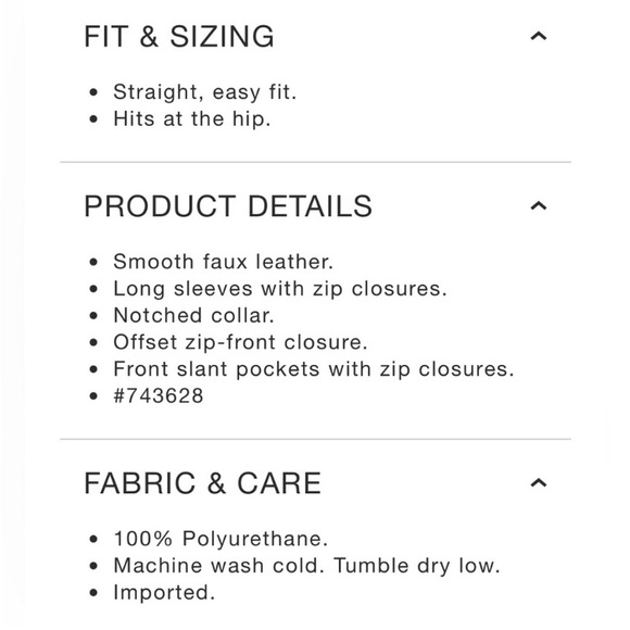 GAP Vegan Faux Leather Bikercore Full Zip Moto Jacket Women’s True Black Small - Picture 14 of 14